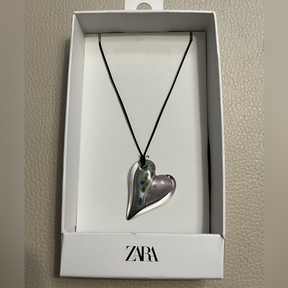 NWB - Zara Women’s Cosmic Glass Collection Heart Shaped Necklace